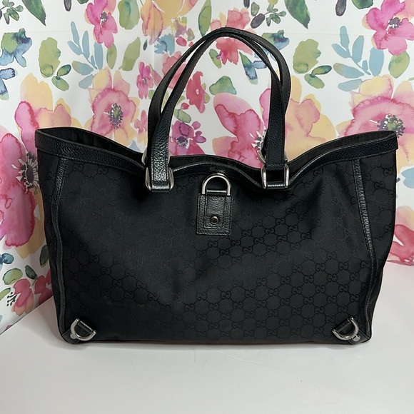 💯 Authentic GUCCI Nylon Monogram Large Abbey Tote🍀 - Picture 16 of 16